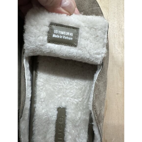 Vince Men’s Real Lamb‎ Sherling Fur 11M Suede Slip On Decker Mules Slippers EUC